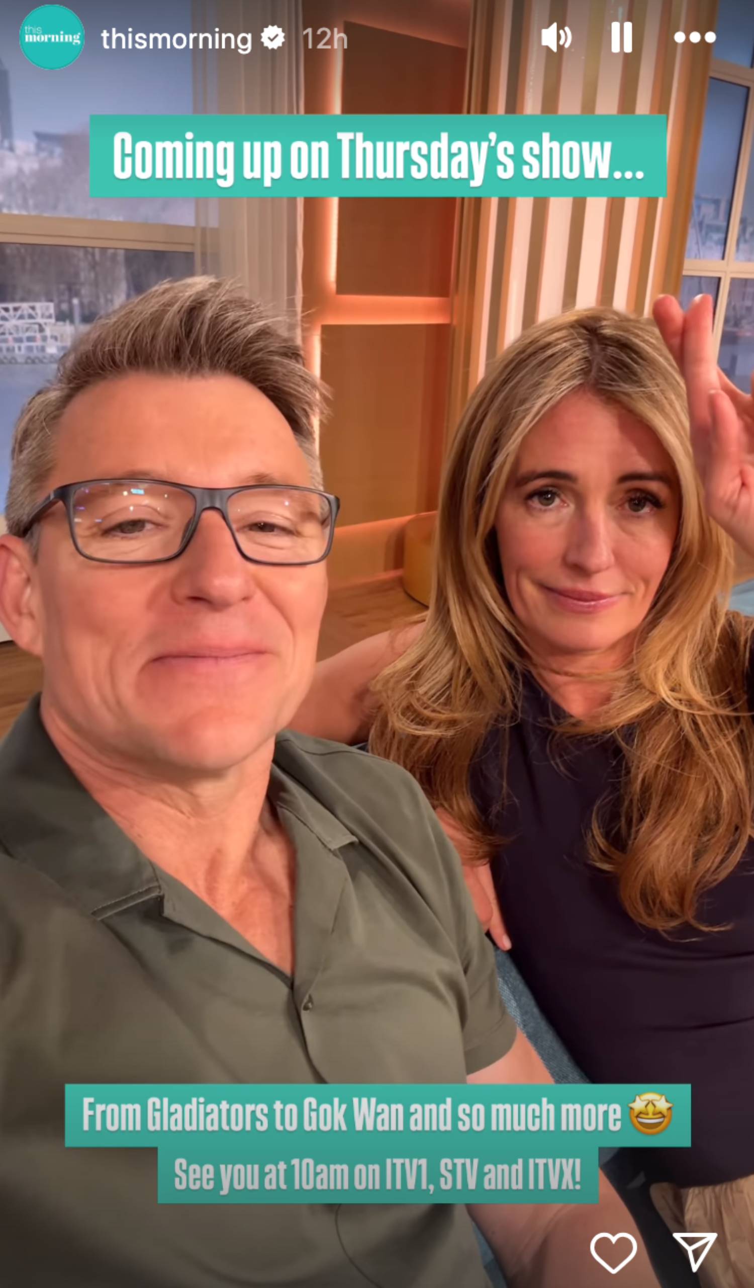 Ben Shephard and Cat Deeley appear in an Instagram Story together
