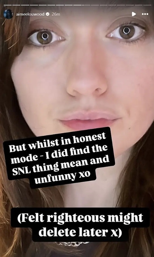Aimee Lou Wood Instagram Story