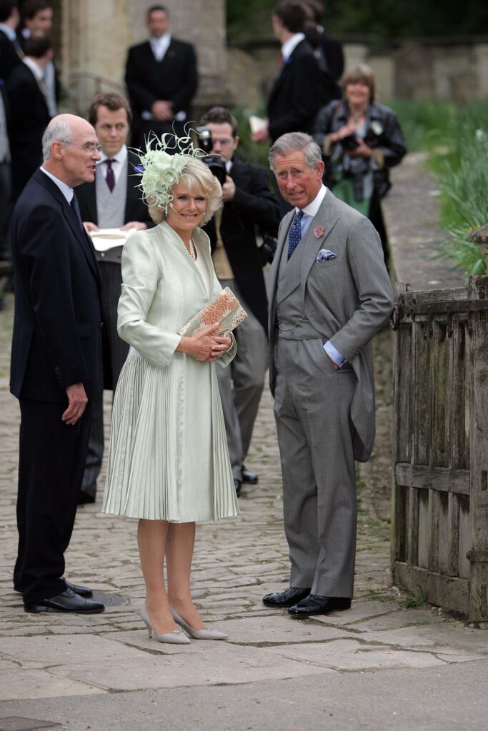 King Charles III and Queen Camilla at the wedding of Laura Parker-Bowles and Harry Lopes