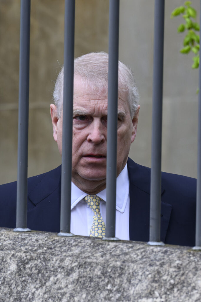 Prince Andrew looking serious