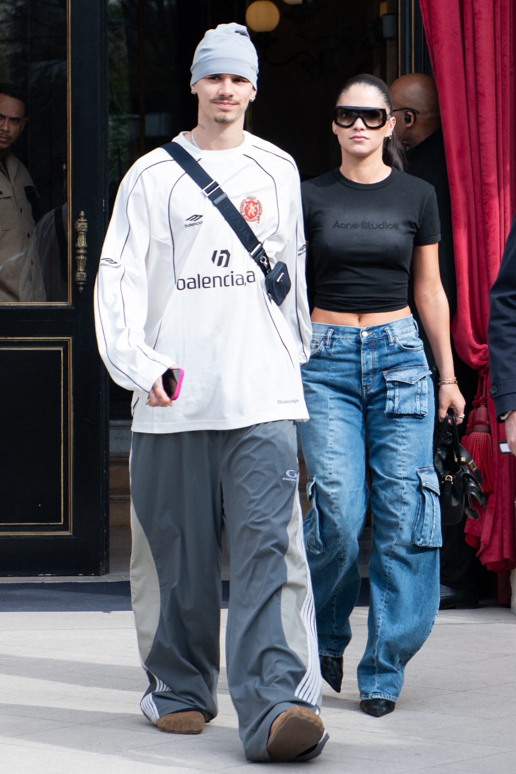 Romeo Beckham with girlfriend Kim
