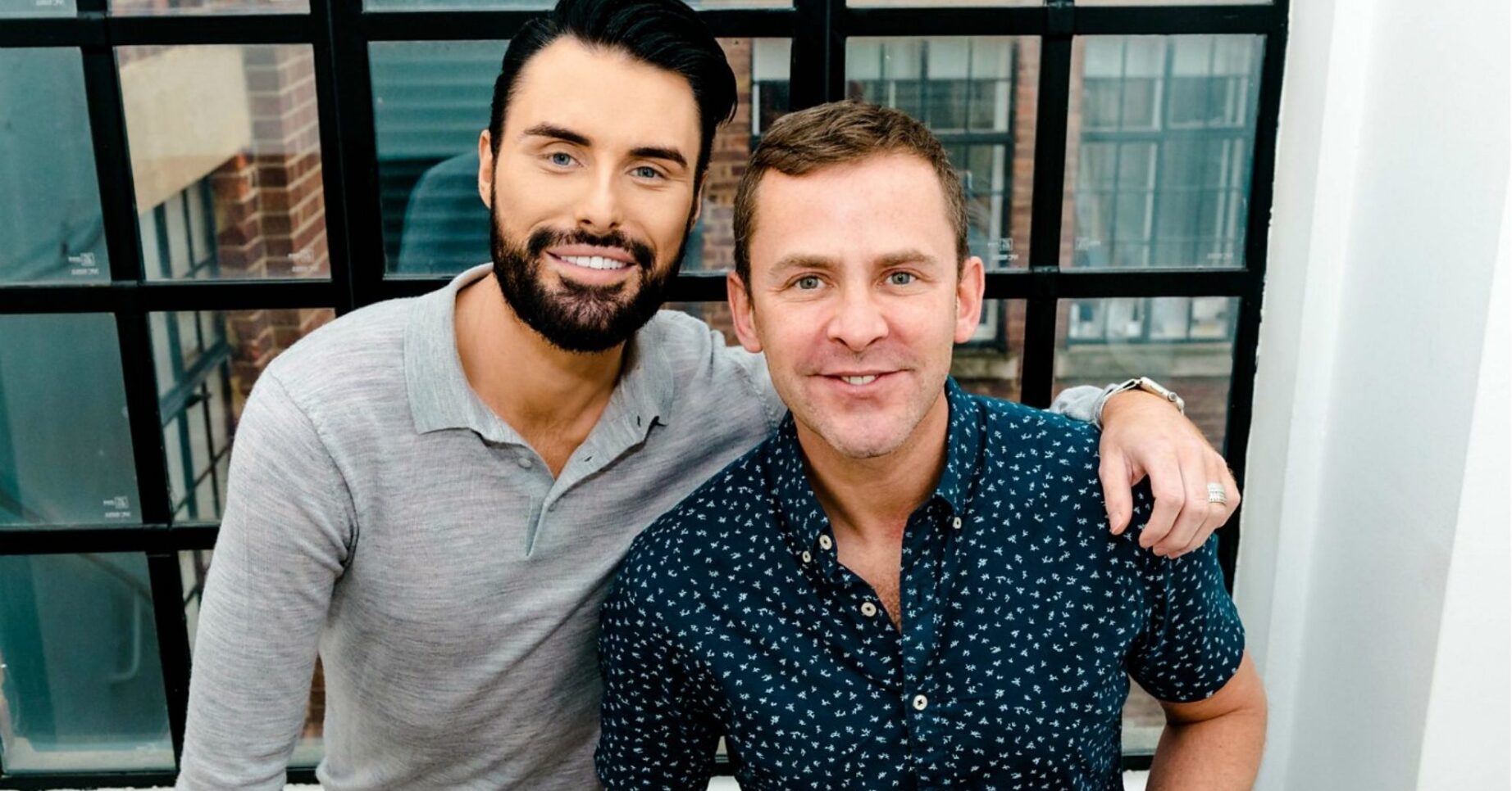 Rylan Clark and Scott Mills smiling