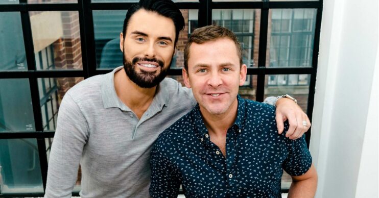 Rylan Clark and Scott Mills smiling