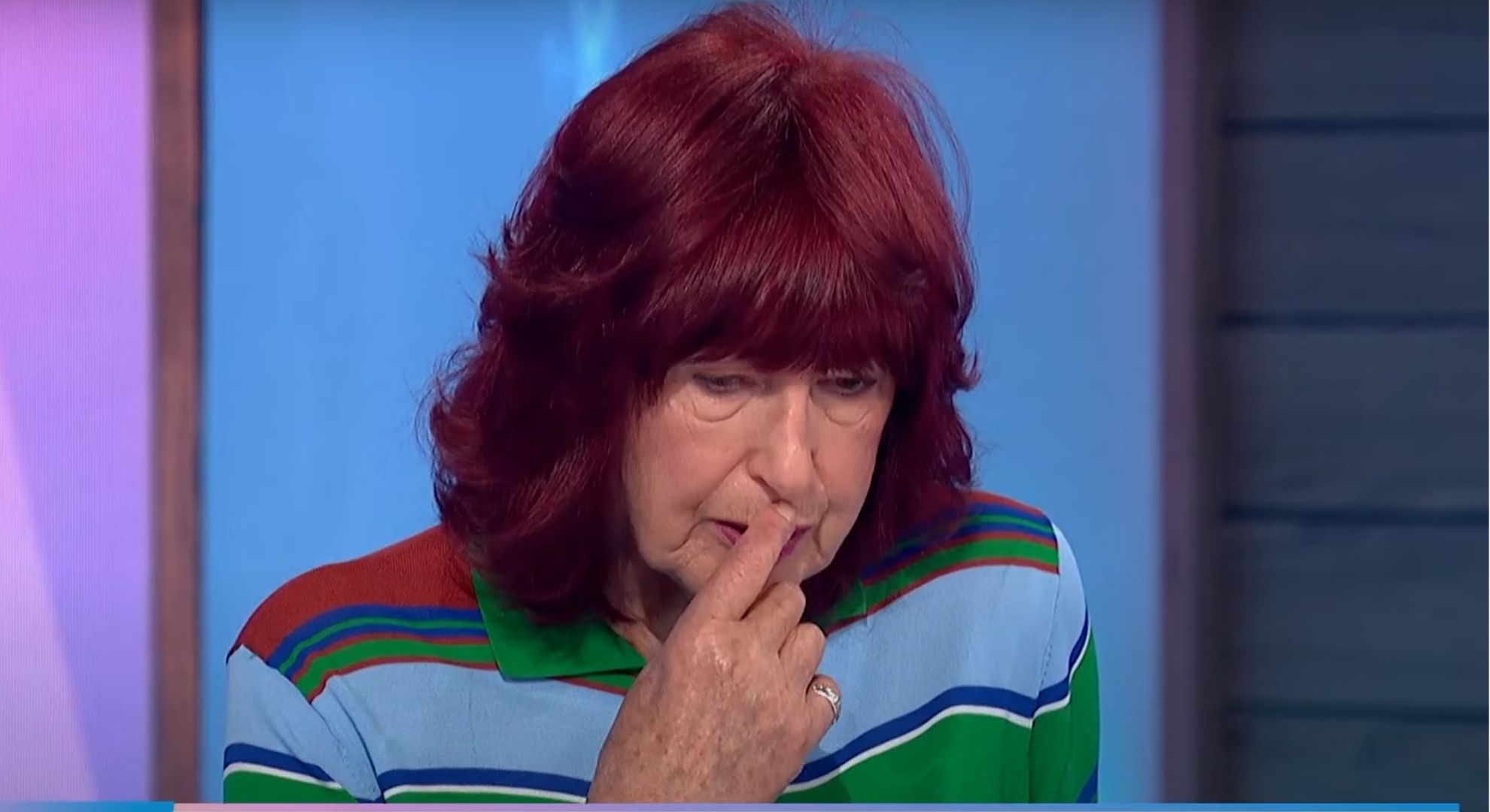 Janet Street Porter looking down