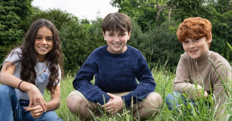 Arabella Stanton, Dominic McLaughlin, and Alastair Stout in a Harry Potter promo picture