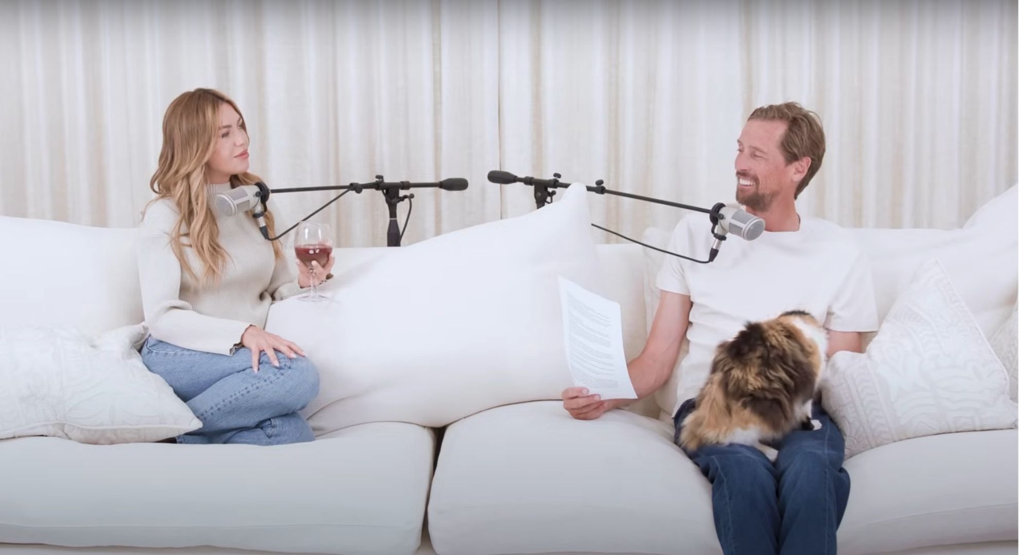 Abbey Clancy and Peter Crouch talking to each other