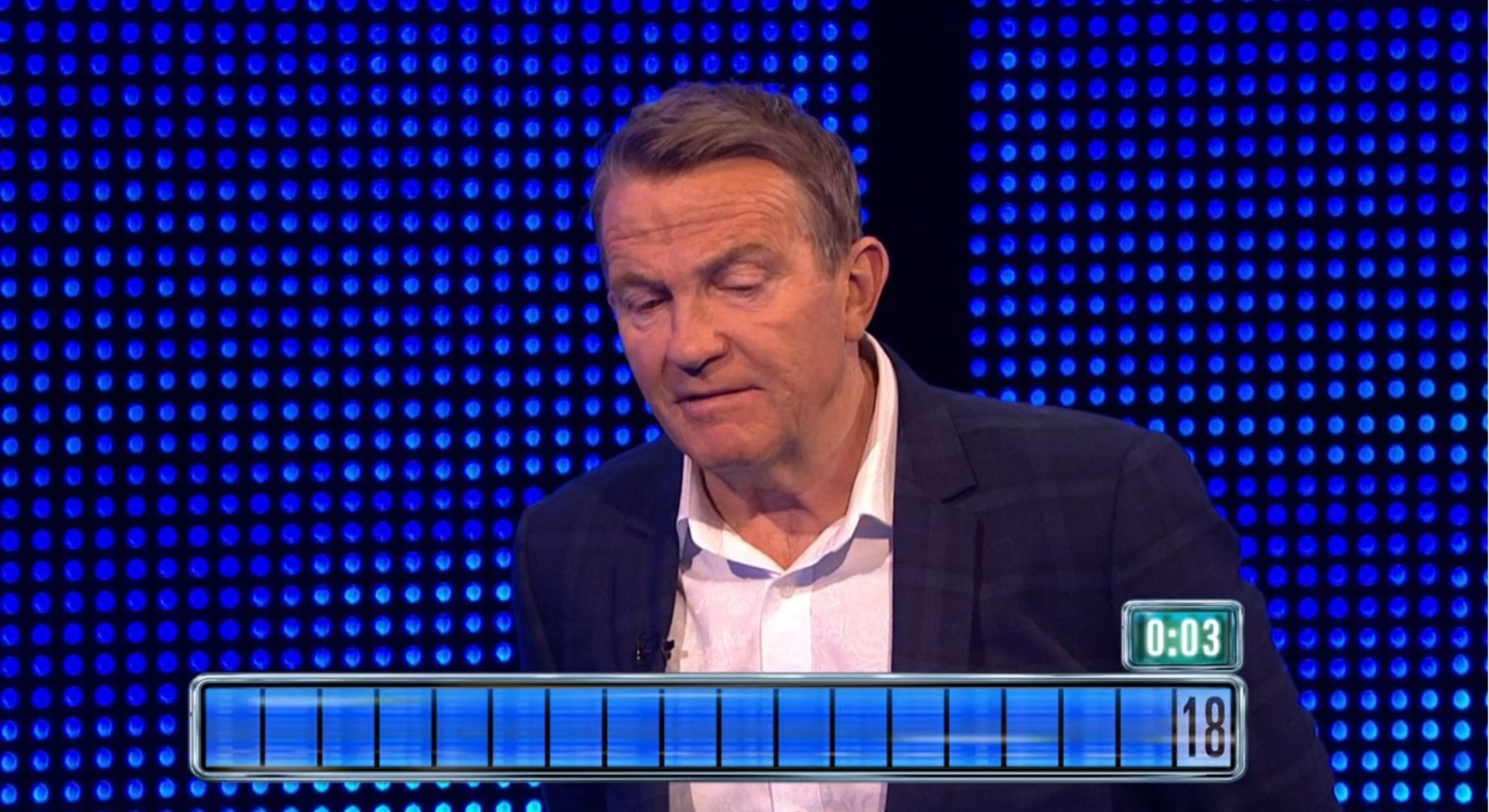 Bradley Walsh looking down on The Chase 