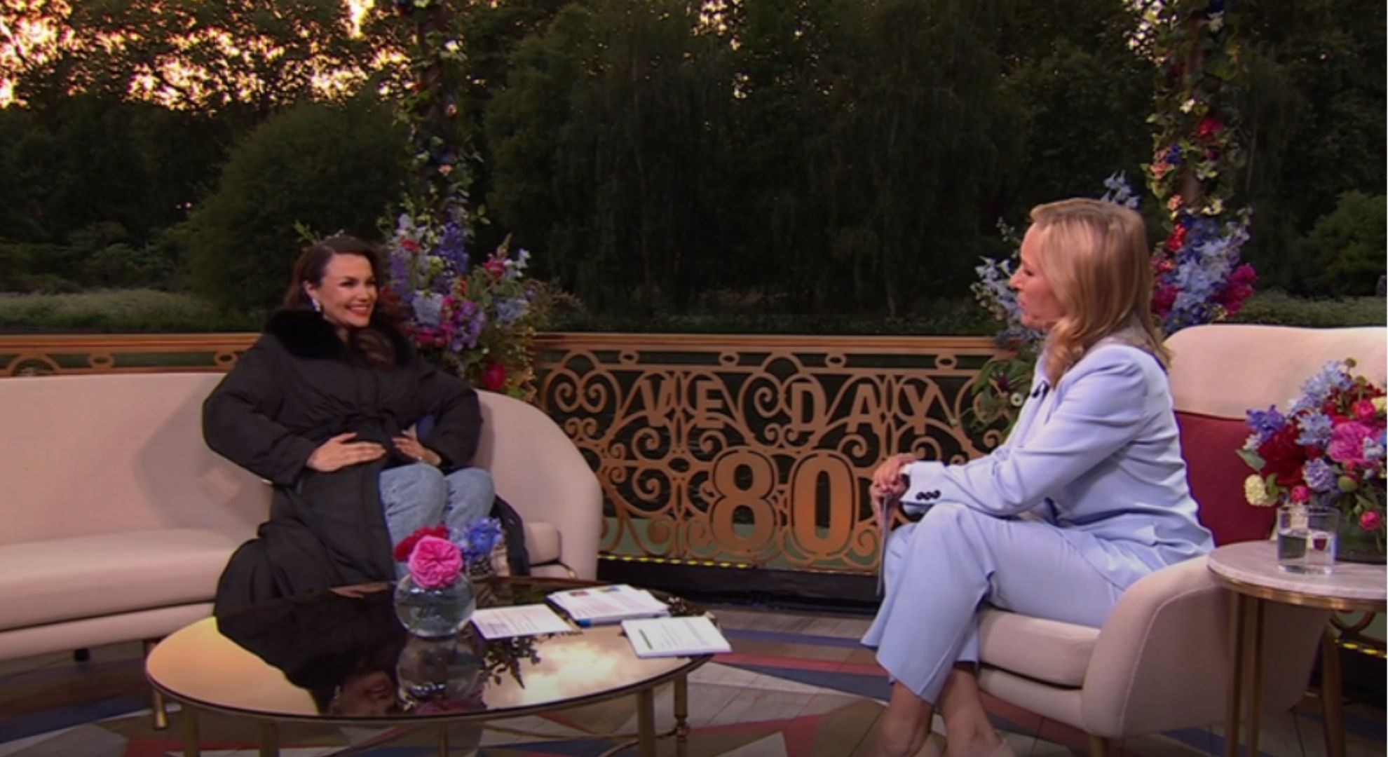 Samantha Barks being interviewed on VE Day Concert