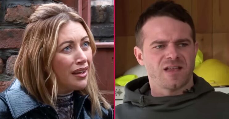 Composite image of Mick and Lou on Coronation Street, both looking aggressive (Credit: ITV/Composite: ED!)
