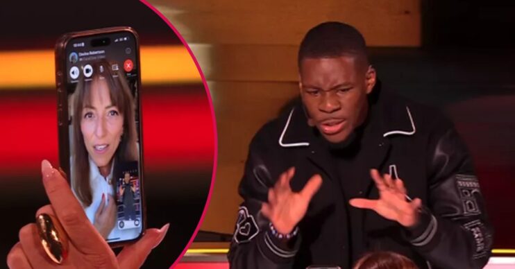 Davina McCall on the phone to Amanda Holden on BGT / TK Magic on BGT