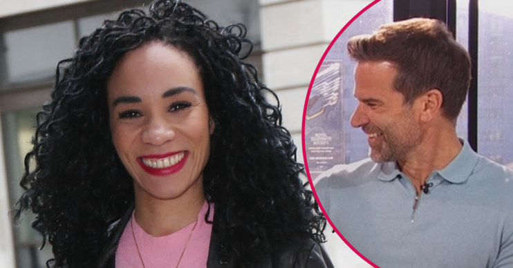 Michelle Acklerley smiling and Gethin Jones