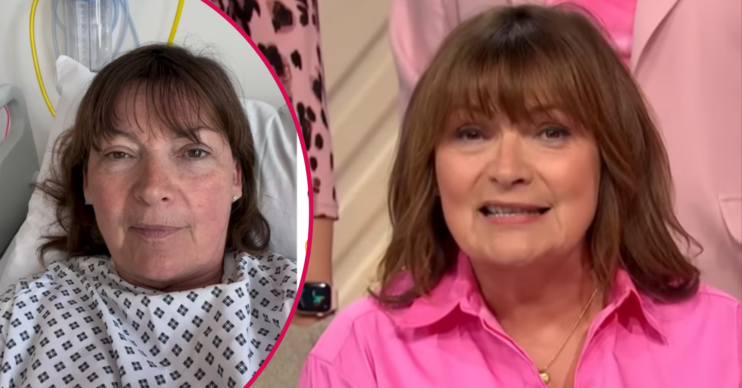 Lorraine Kelly in hospital and in a pink dress on her show