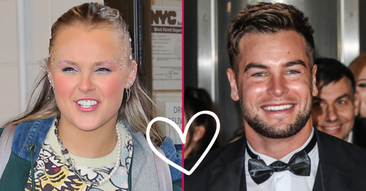 JoJo Siwa and Chris Hughes smiling