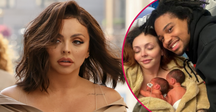 Jesy Nelson with her partner and daughters