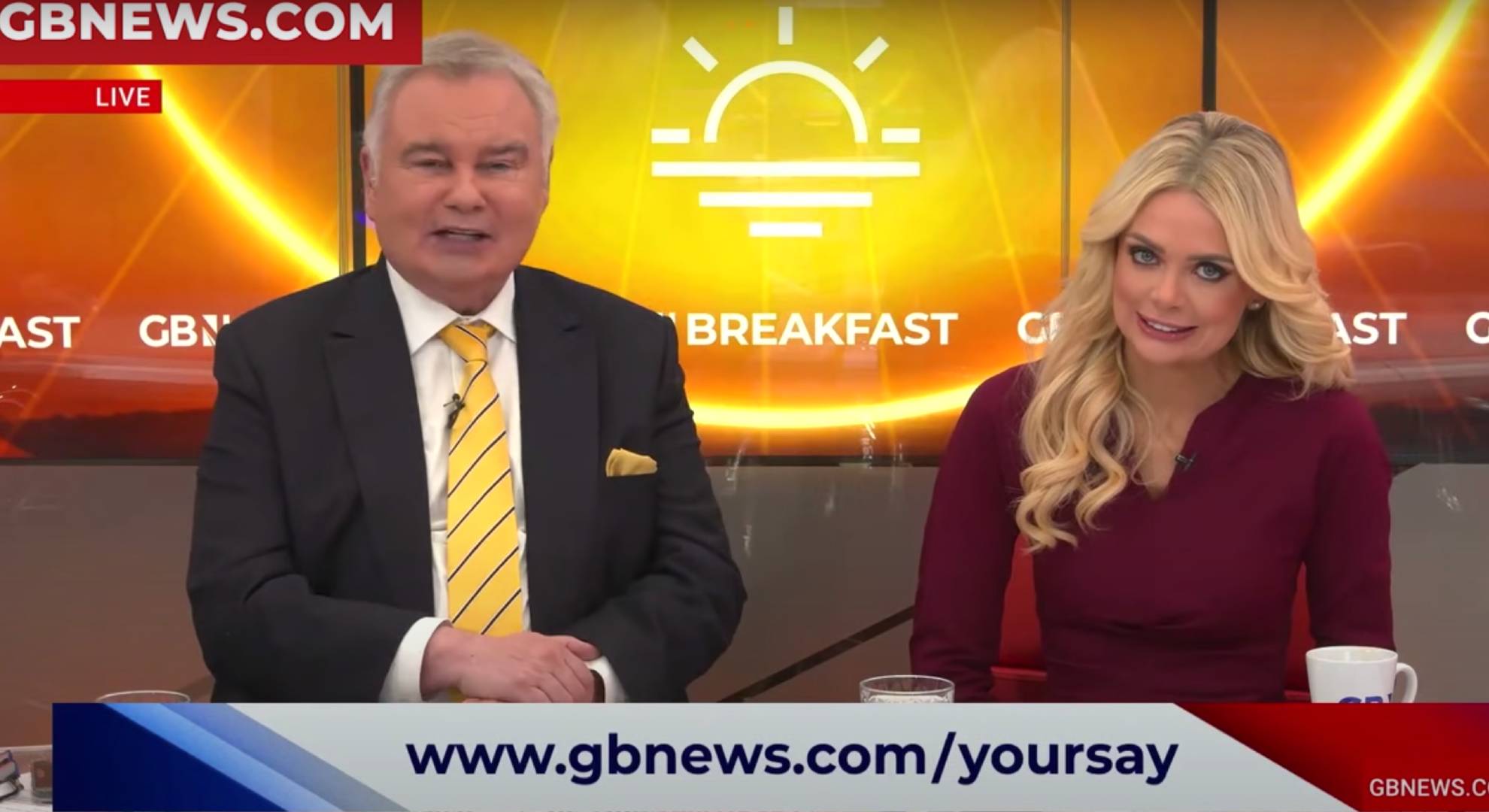 Eamonn Holmes speaking on GB News today