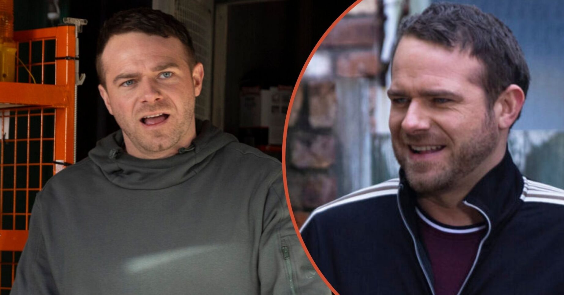 ED comp: Mick annoyed in Corrie / Mick smiling