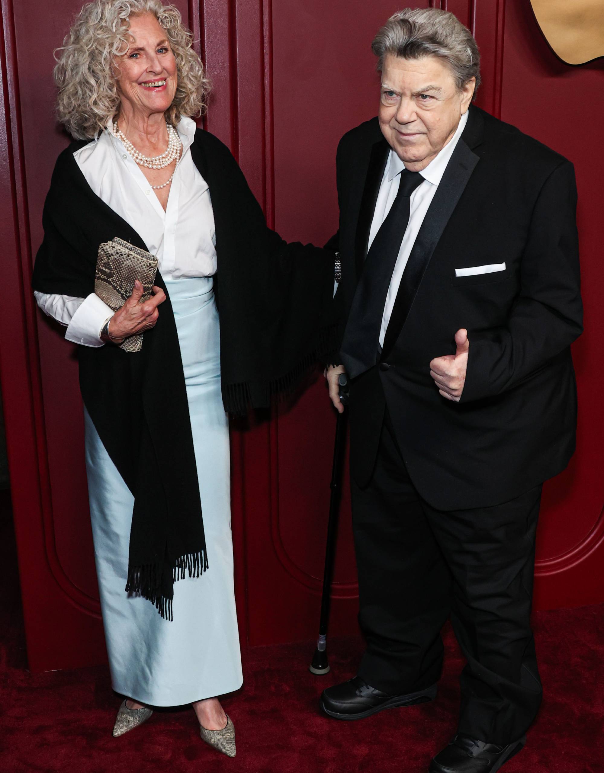 George Wendt with his wife in 2024