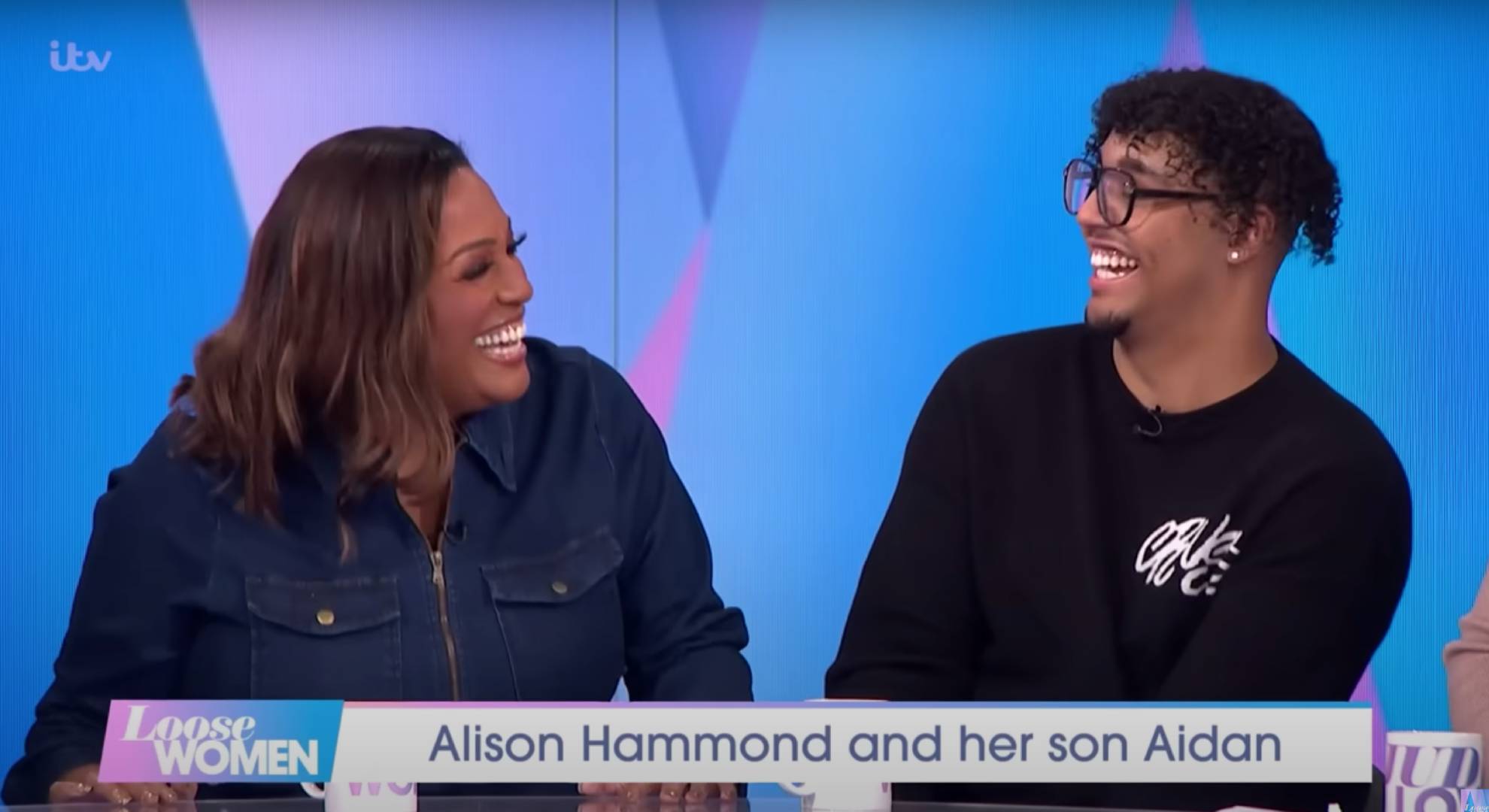 Alison Hammond and her son Aidan laughing