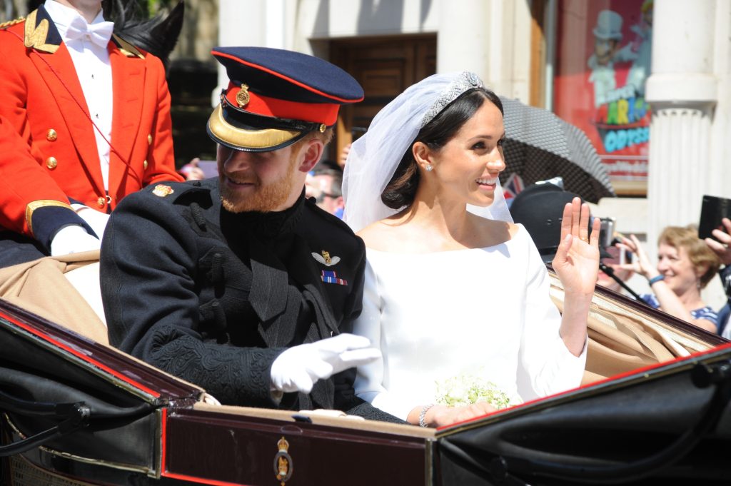Prince Harry and Meghan Markle on their wedding day