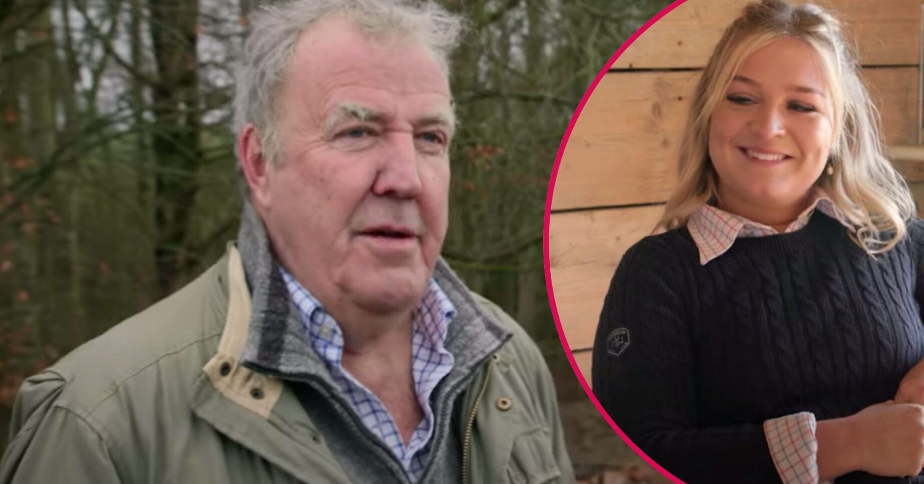 Jeremy Clarkson looks chuffed, Harriet Cowan smiles