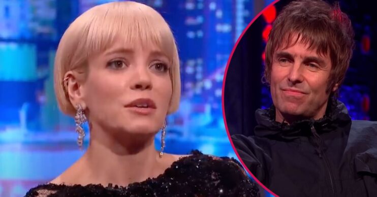 Lily Allen looks concerned, Liam Gallagher looks smug