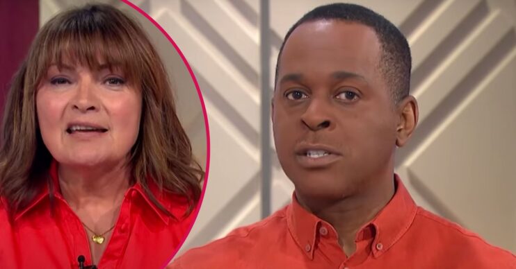 Lorraine and Andi Peters both look at the camera