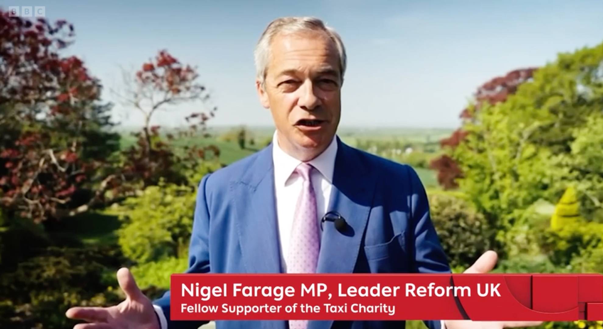 Nigel Farage speaking to camera