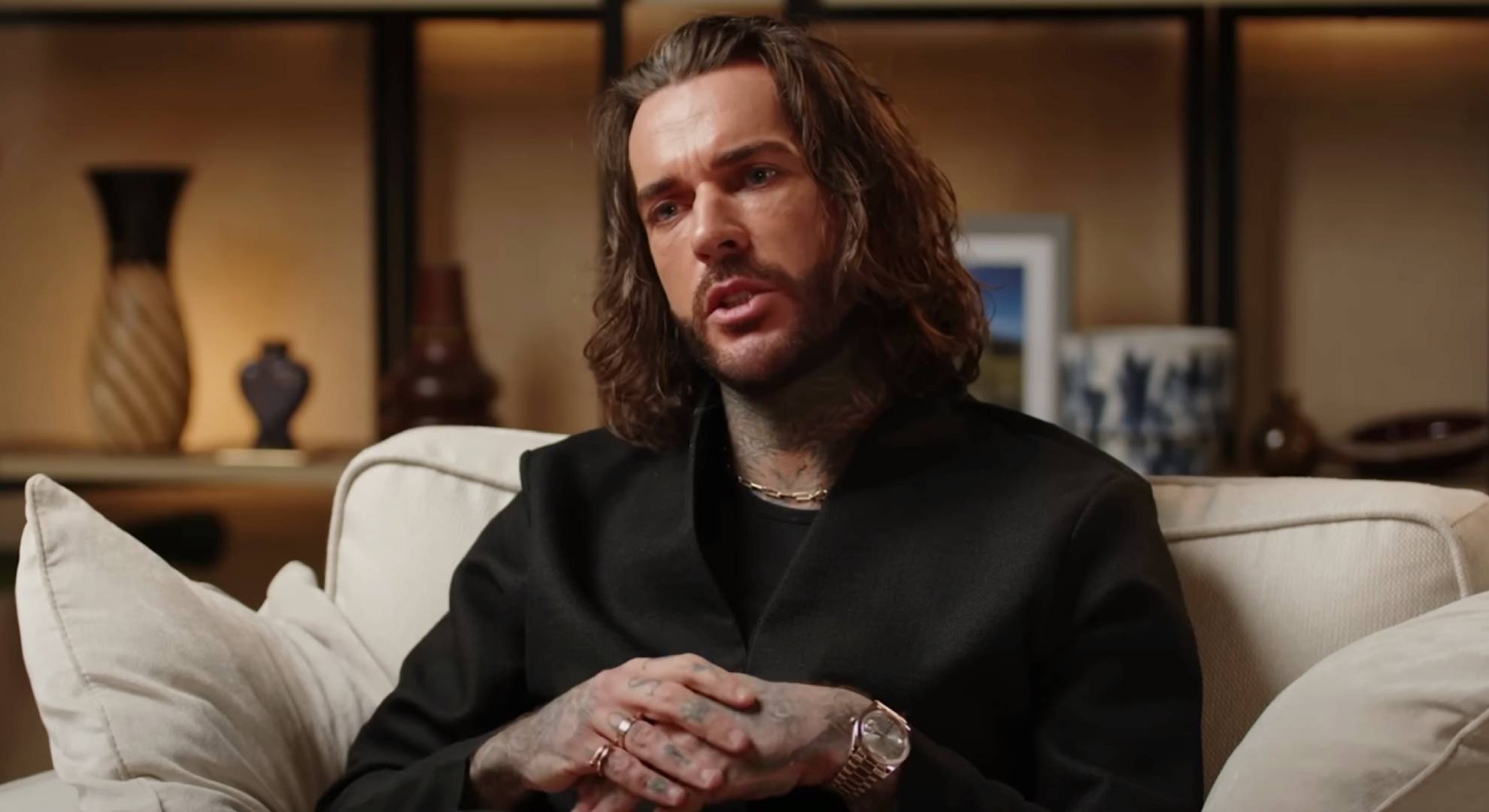 Pete Wicks holds his hands