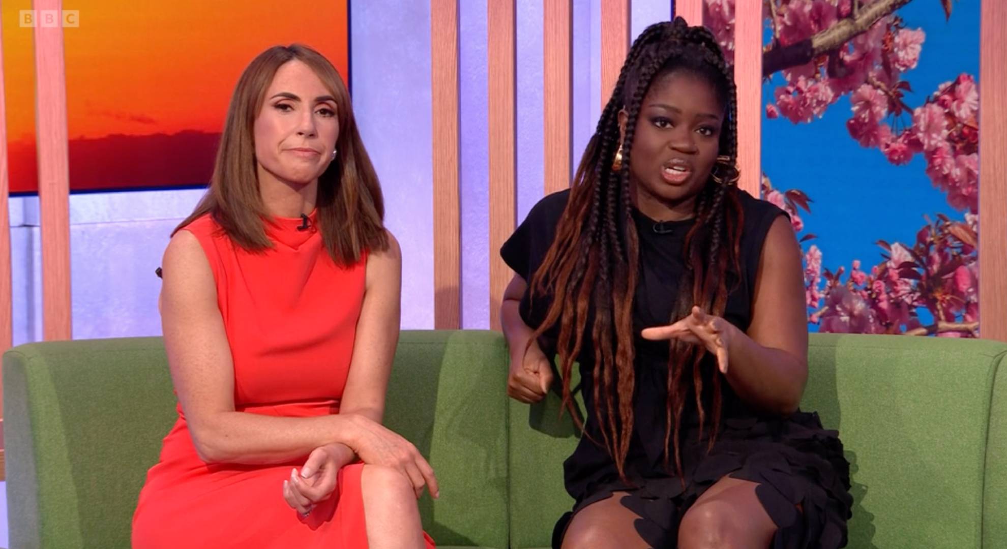 Alex Jones listens, Clara Amfo makes her point