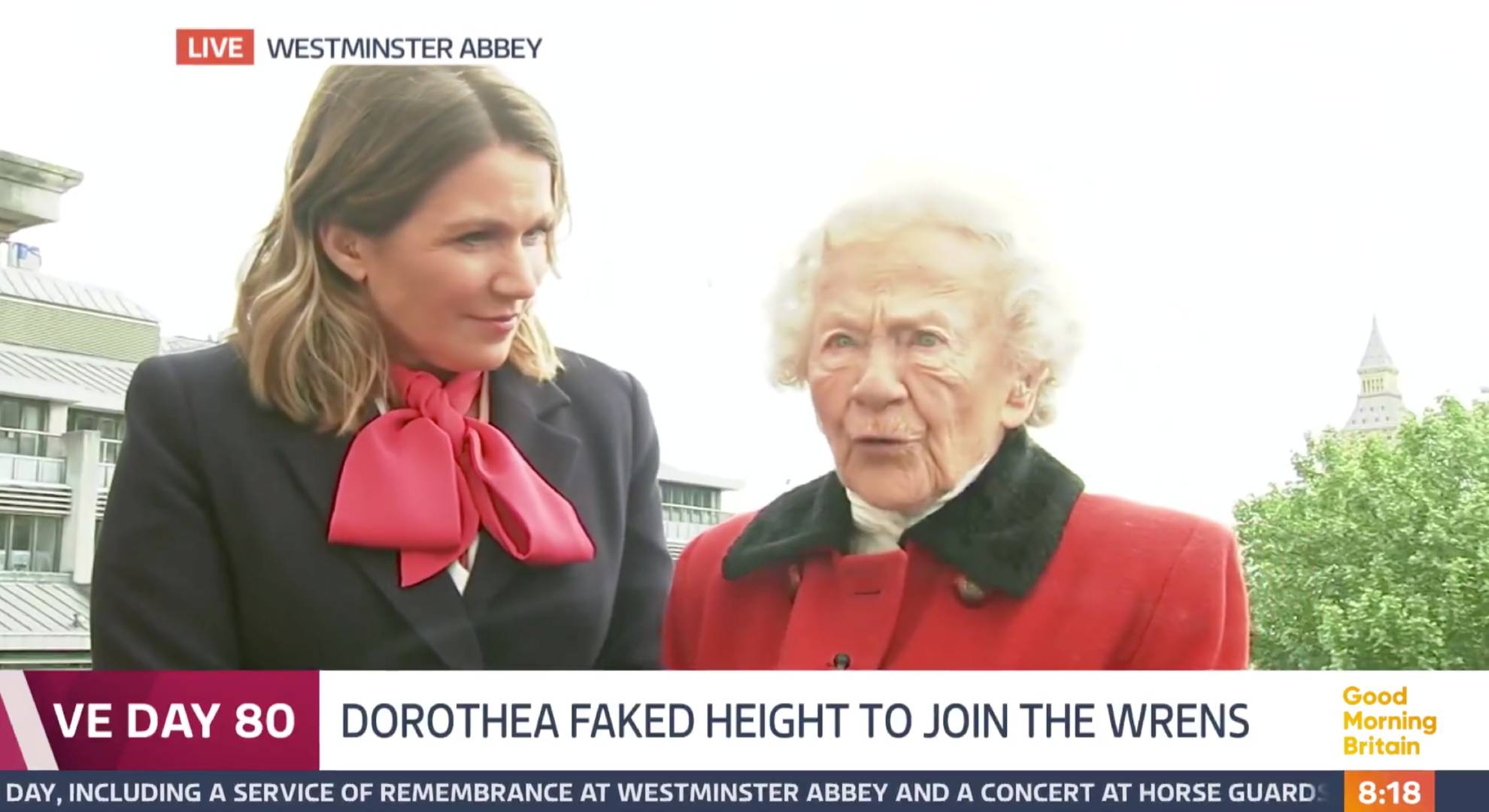 Dorothea Barron stands up