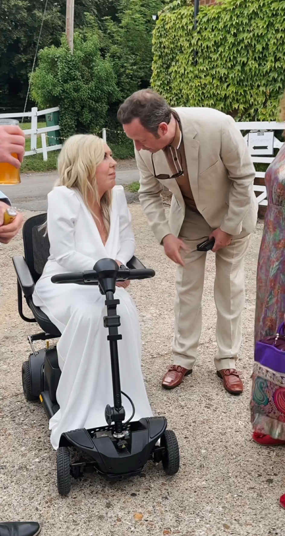 Nikki Foxx and Matt Allwright on her wedding day 