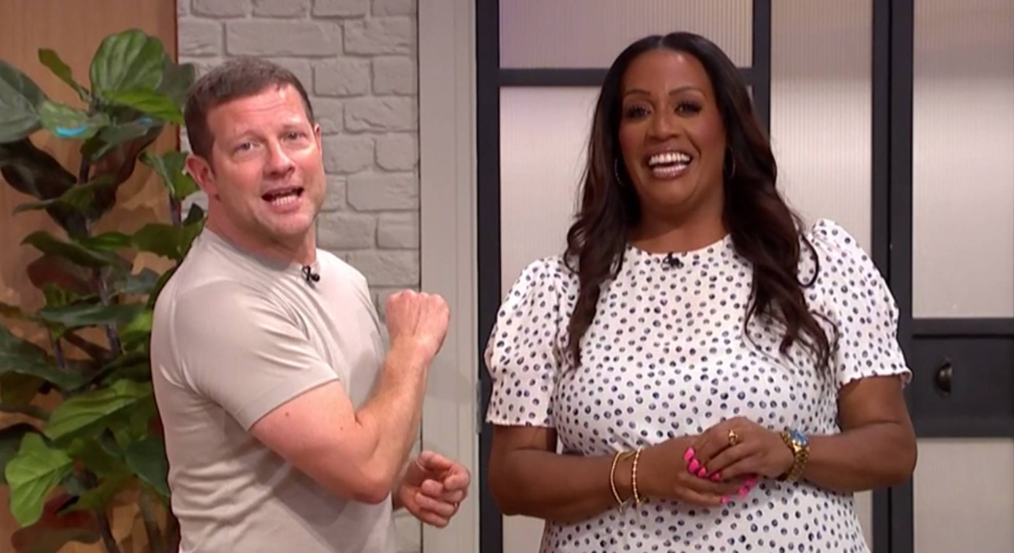 Dermot O'Leary and Alison Hammond speak to the cameras