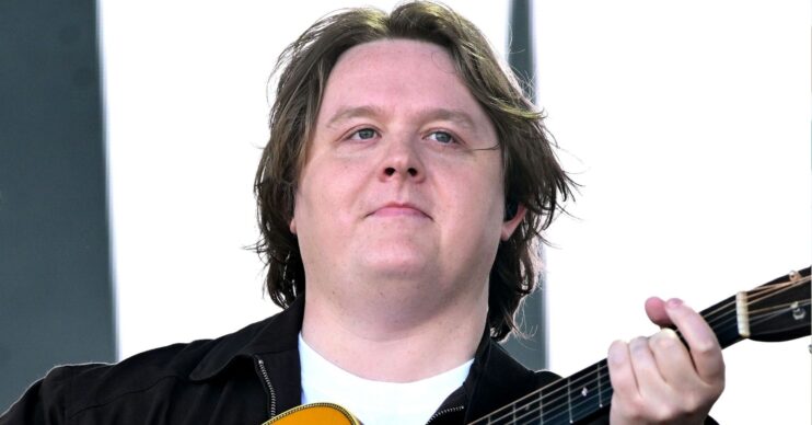 Lewis Capaldi singing at Glastonbury