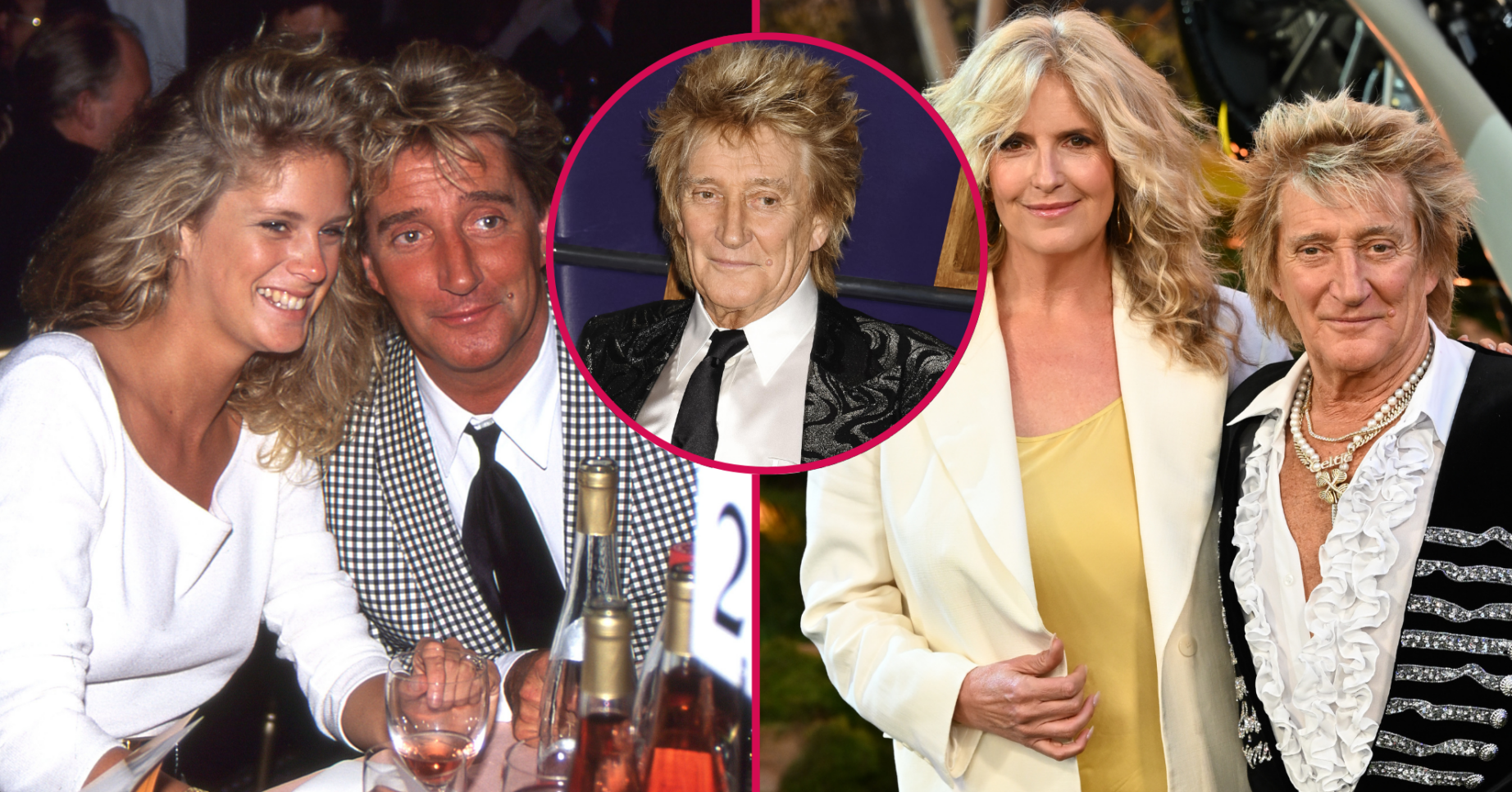 Rod Stewart with Rachel Hunter and Penny Lancaster