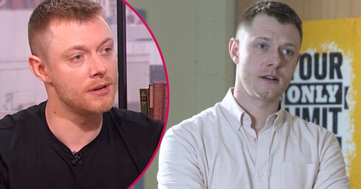 Daniel Osbourne at work; inset, Rob Mallard in an interview (Credit: ITV/Composite: ED!)