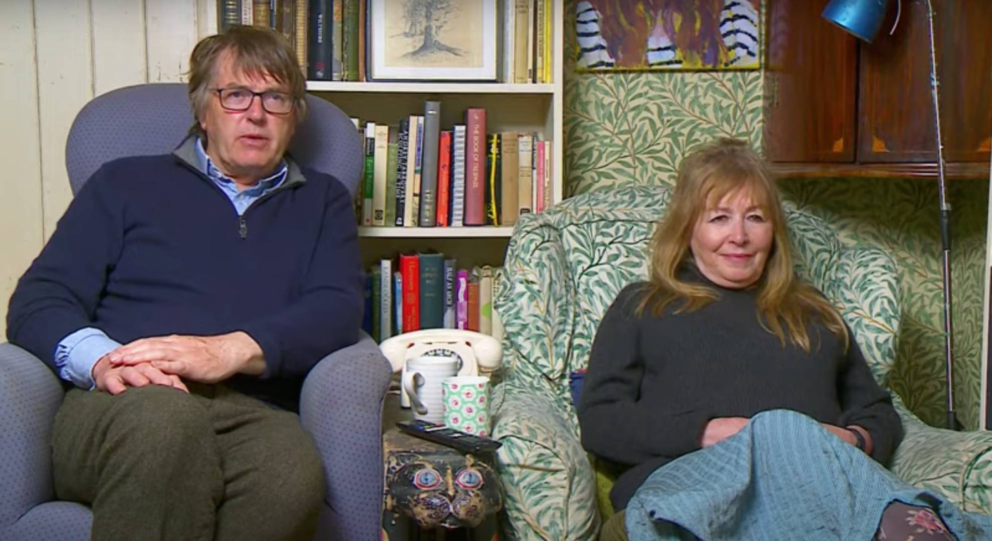 Gogglebox stars Giles and Mary watching TV