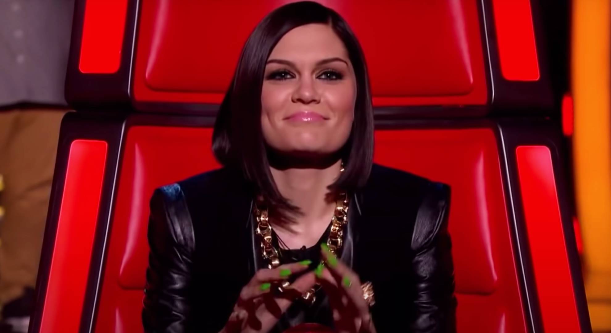Jessie J smiling on The Voice