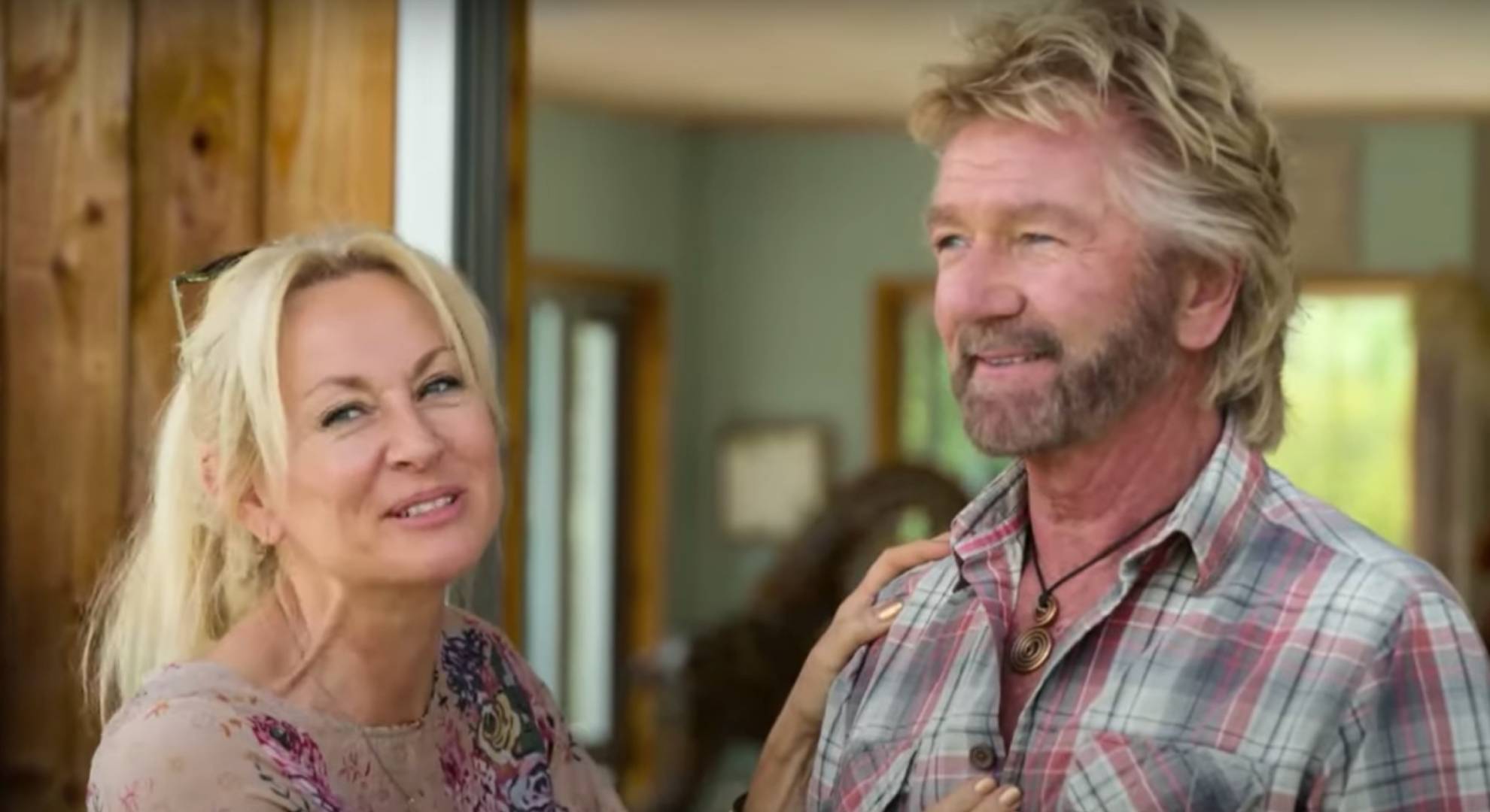 Noel Edmonds and wife Liz both smile