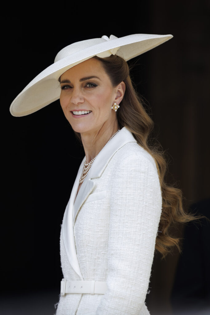 Princess Kate Middleton in white outfit for Garter Day