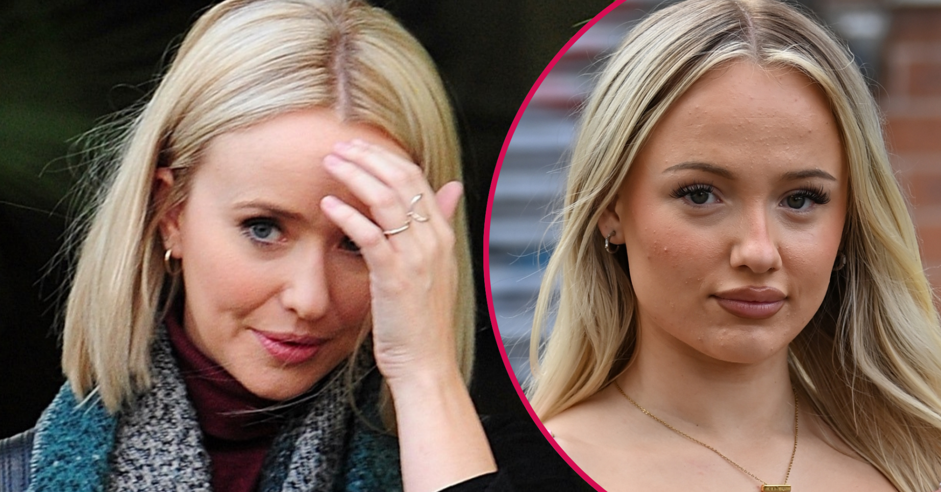 Sammy Winward adjusts her hair, her daughter Mia looks at the camera