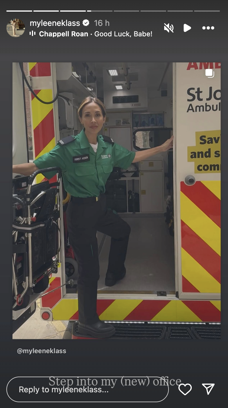 Myleene Klass at her ambulance