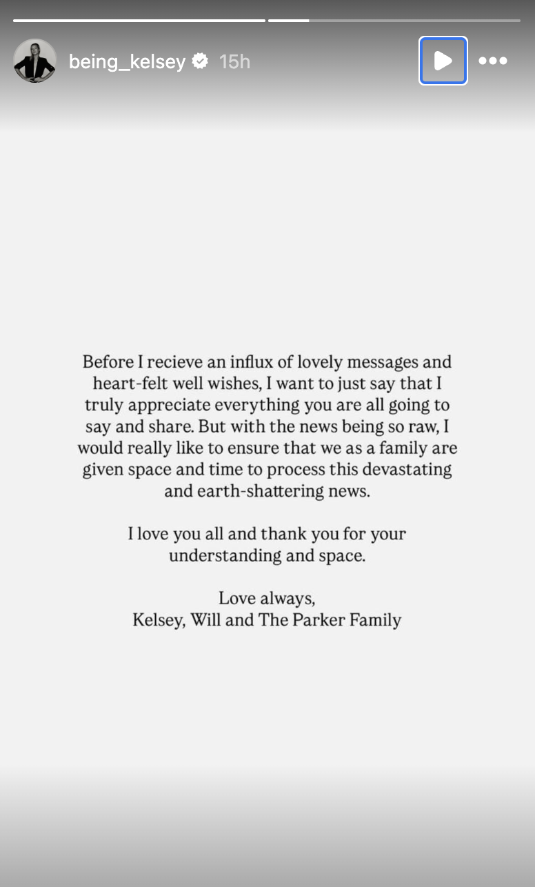 Kelsey Parker insta story