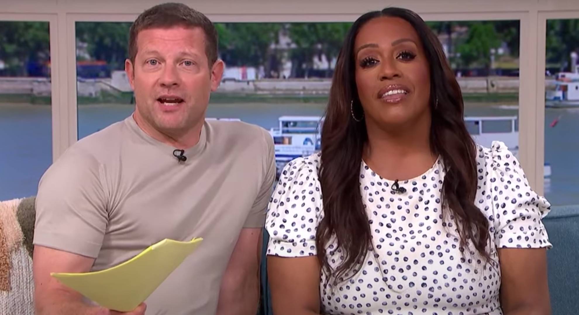 Dermot makes his point sitting next to Alison 