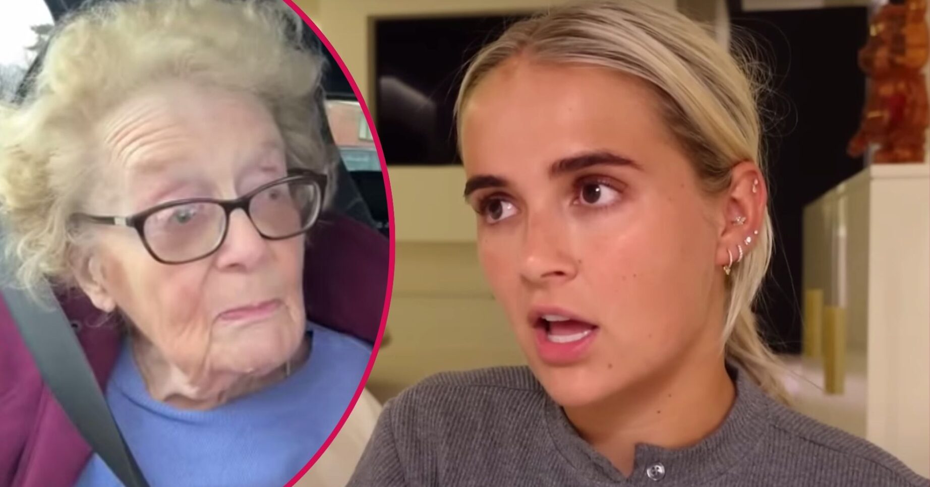 Norma looks to her side, Molly-Mae Hague looks shocked