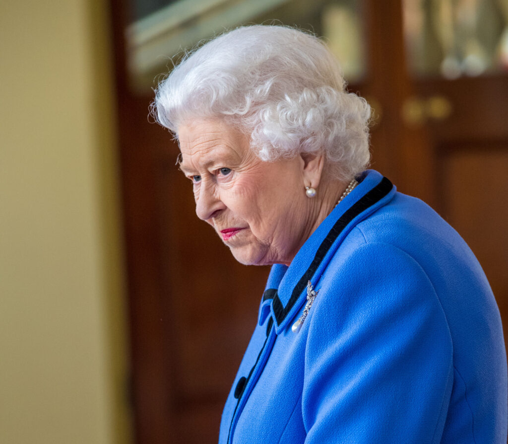 Queen Elizabeth II in blue