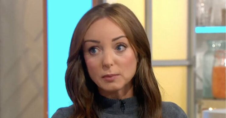 Helen George looking seriois