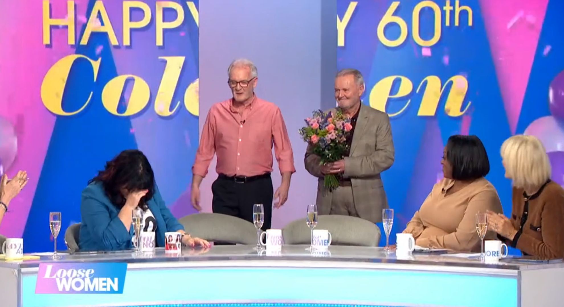 Coleen Nolan being surprised by her brothers on Loose Women