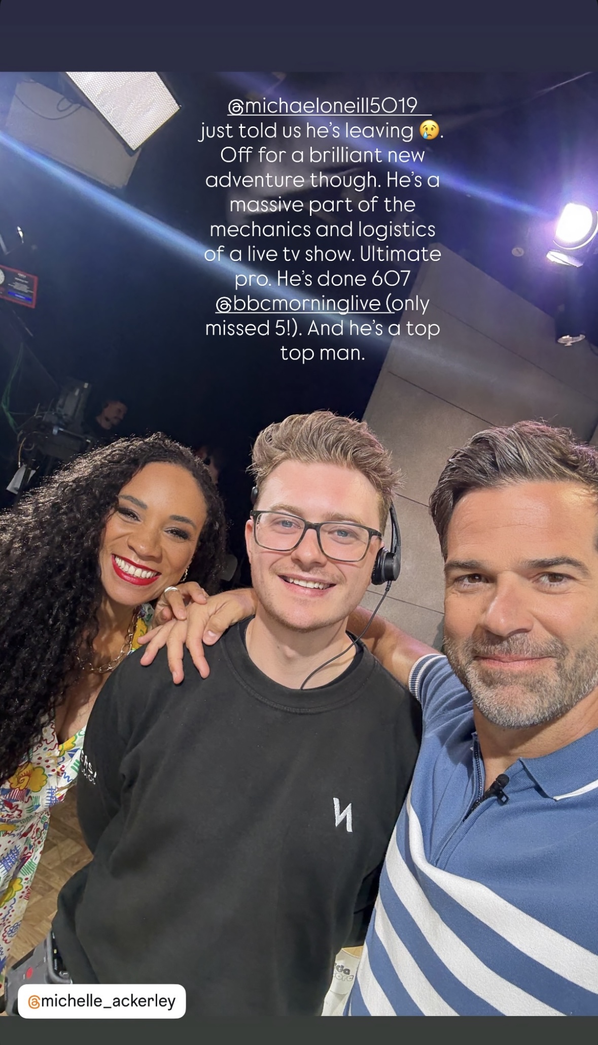Gethin Jones Instagram Story