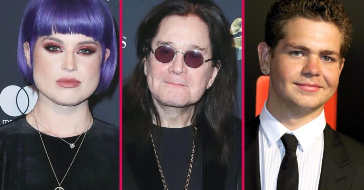 Ozzy Osbourne with two of his kids