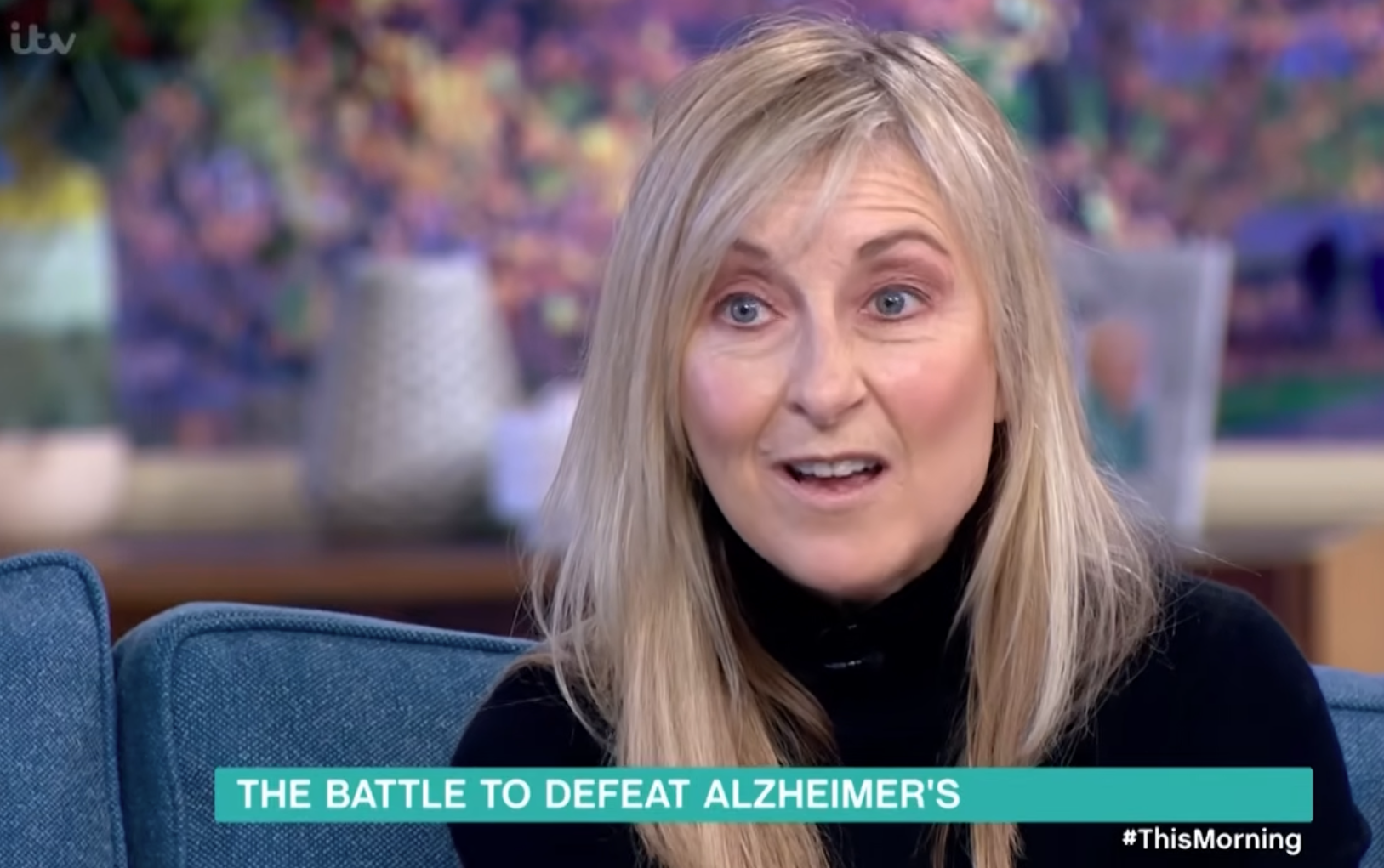 Fiona Phillips speaking on This Morning